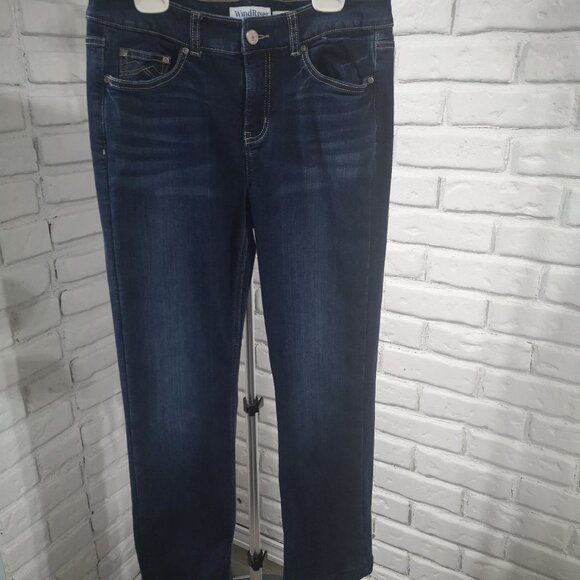 Wind River High Rise Lined Ladies Medium Wash Size 8 Blue Jeans - Picture 1 of 13